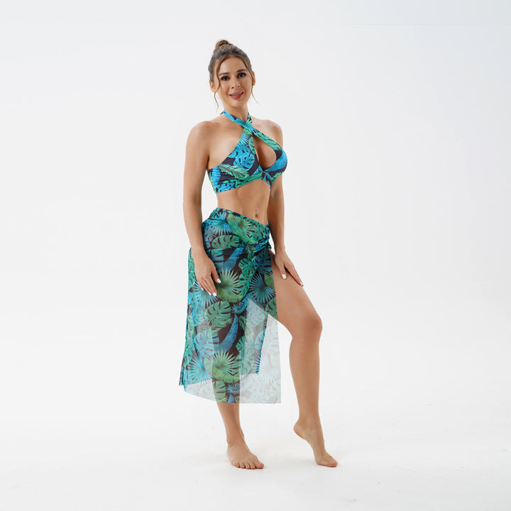 Women’s Fashionable Bikini with Transparent Beach Pareo Mune Fashion