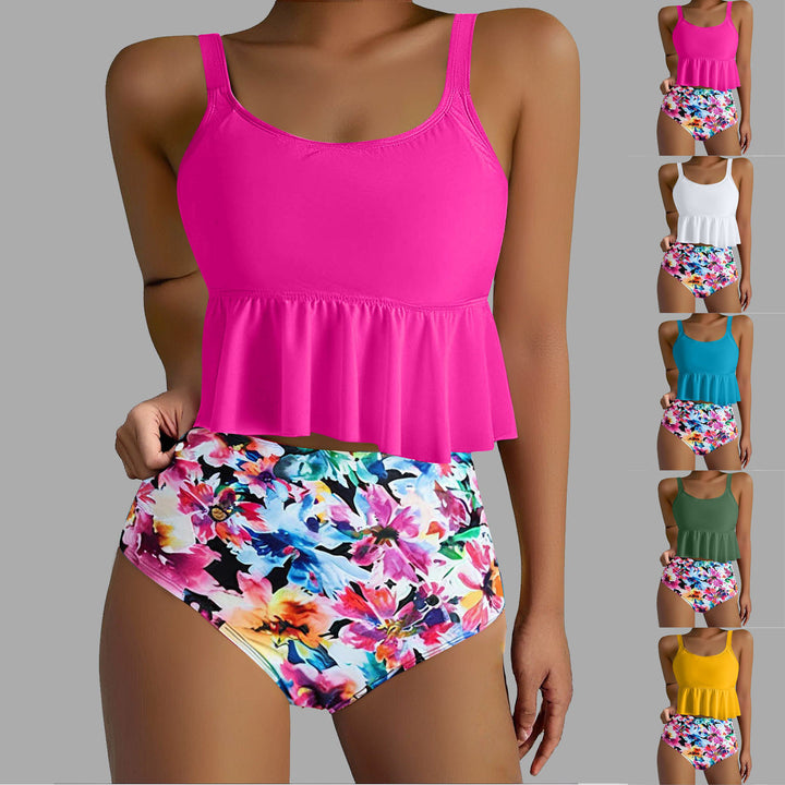 Damen Tankini-Set mit floralen Akzenten und Rüschen Echo Archiv