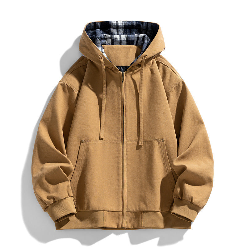 Men's sporty hooded jacket with fleece lining Mune Fashion