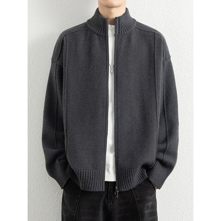 Men's High-Quality Cardigan with Stand Collar Mune Fashion