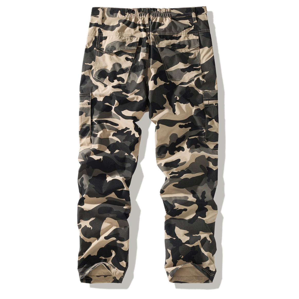 Men's Tactical Cargo Pants with Knee Reinforcement, Multiple Zipper Pockets and Elastic Waistband Mune Fashion