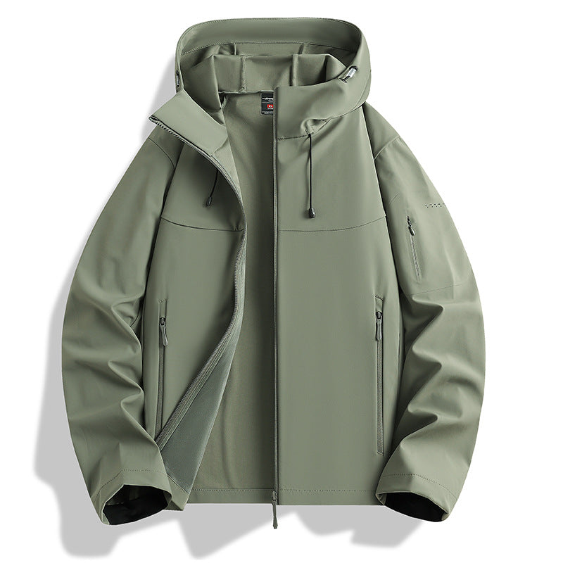 Men's Softshell Hooded Jacket with Water-Repellent Membrane and Zipper Pockets Mune Fashion