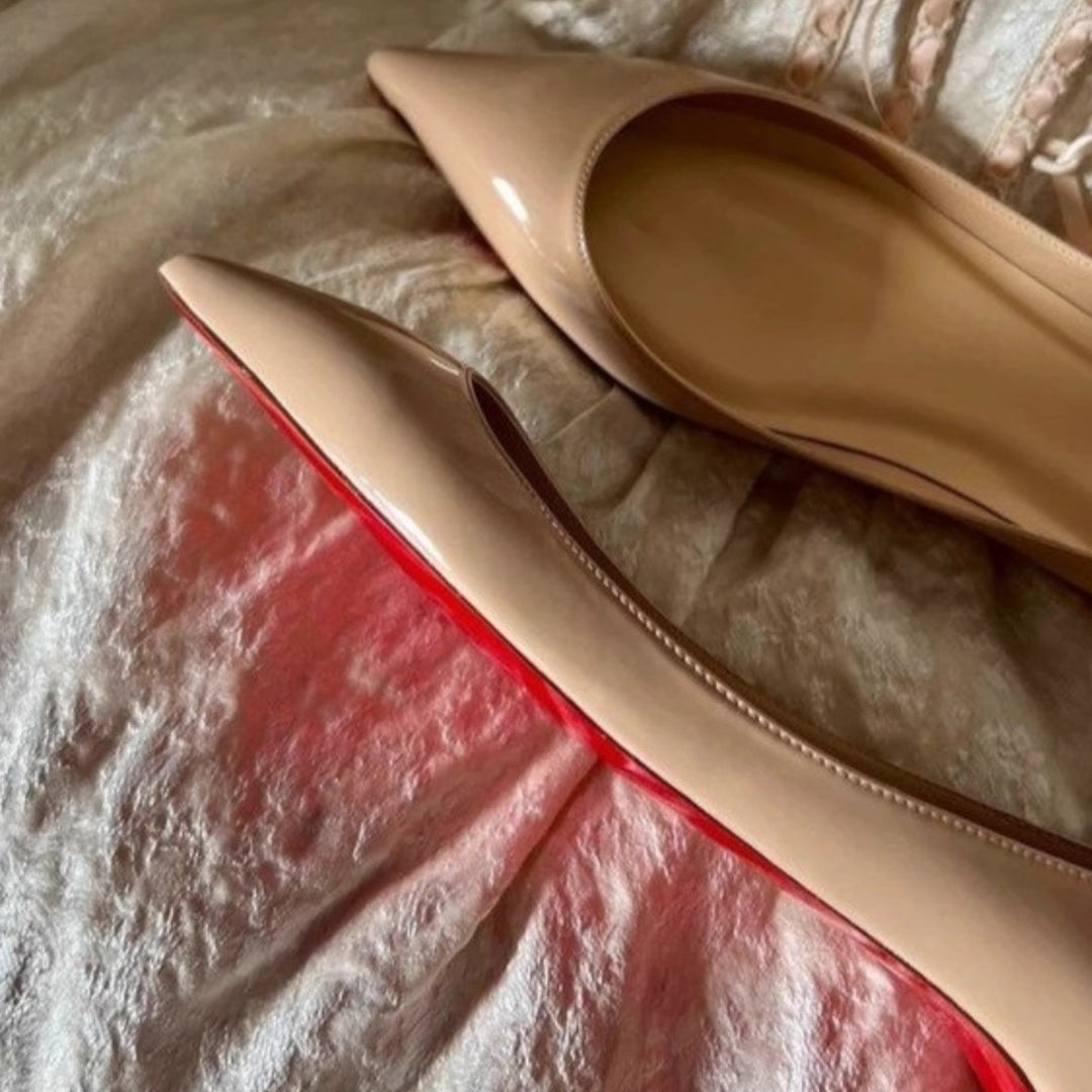 Women's pointed toe patent leather ballerinas with padded insole Mune Fashion
