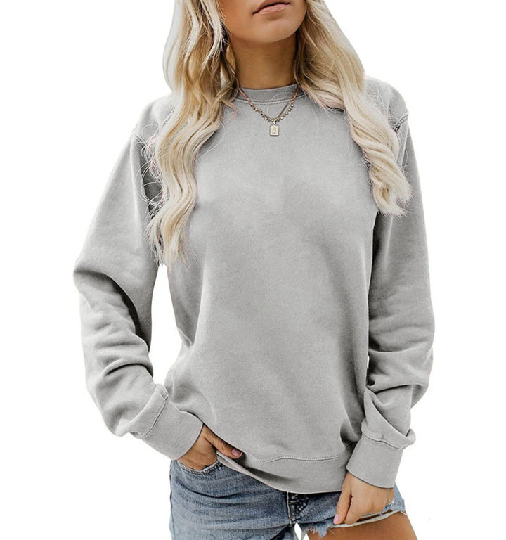 Women's casual oversized sweatshirt with round neck and soft cotton fleece Mune Fashion