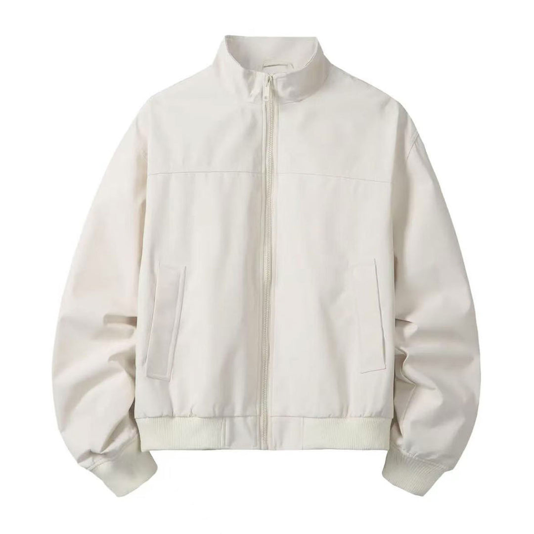 Men's Minimalist Utility Zip Bomber Jacket with High Collar and Concealed Pockets Mune Fashion