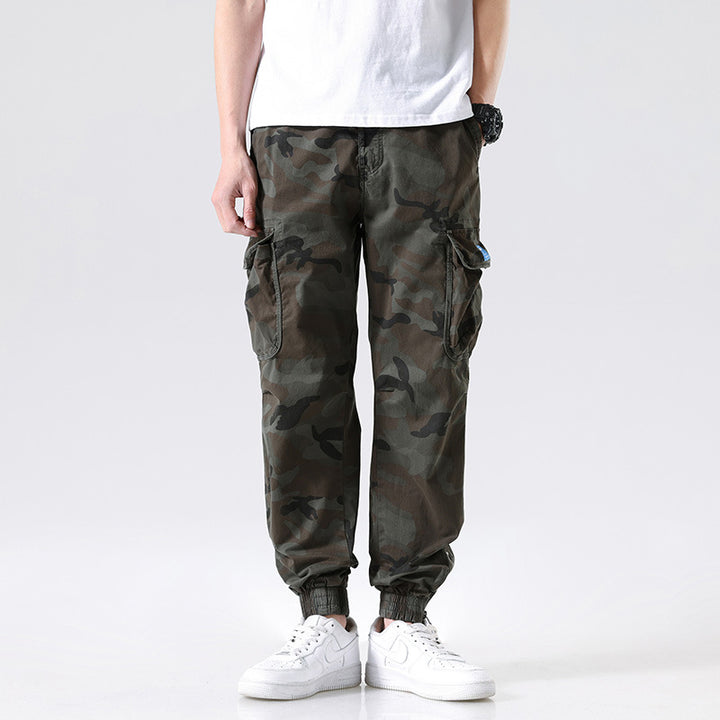 Herren Cargohhose im Joggerstil mit Camouflage-Muster, elastischem Bund und Mehrfach-Utility-Taschen Mune Fashion