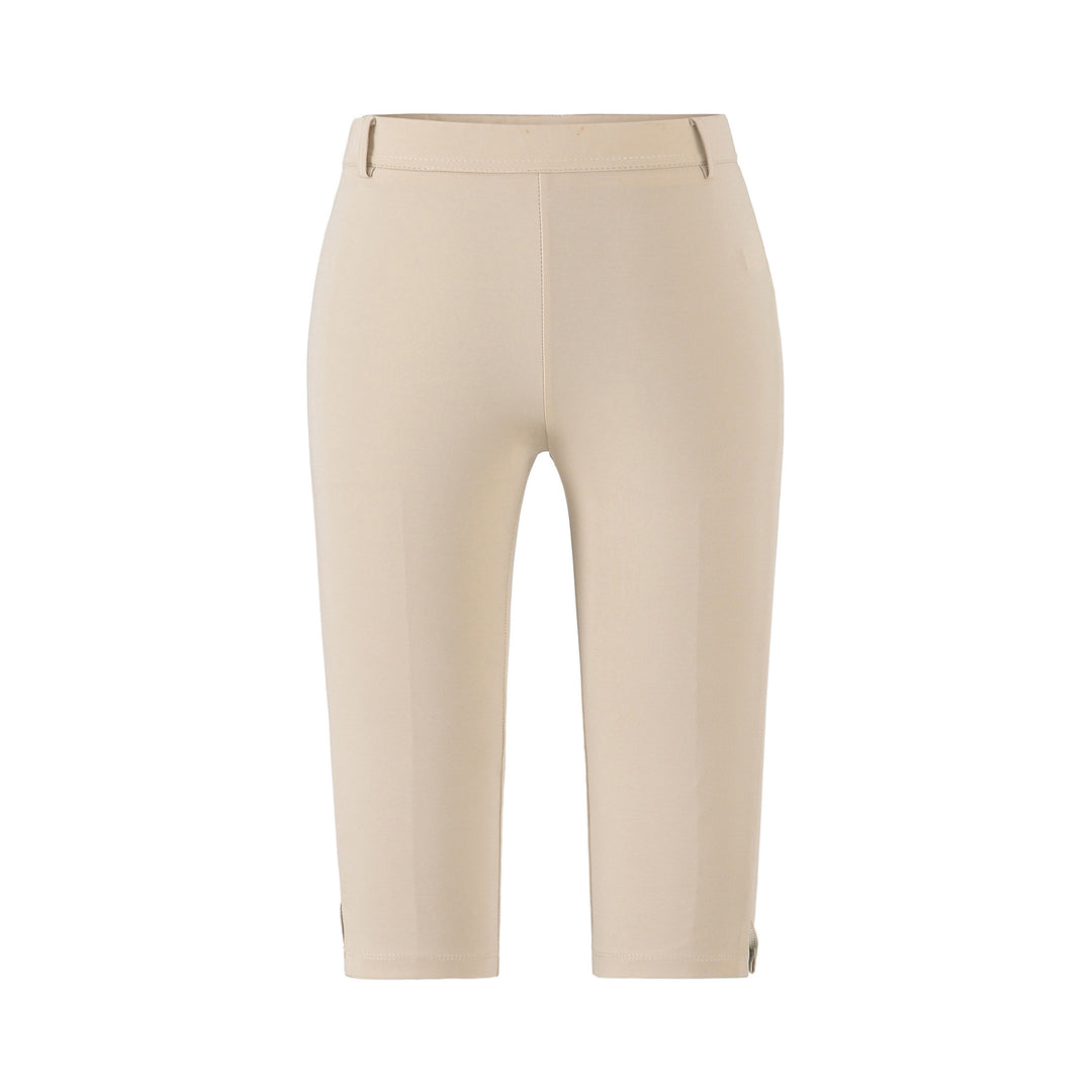 Women's high-waisted capri stretch pants with a slim silhouette and leg slit Mune Fashion