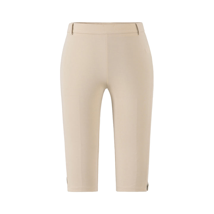 Women's high-waisted capri stretch pants with a slim silhouette and leg slit Mune Fashion