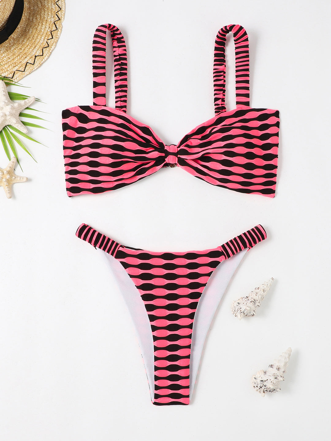 Women's Bandeau Bikini Set with Floral Pattern Mune Fashion