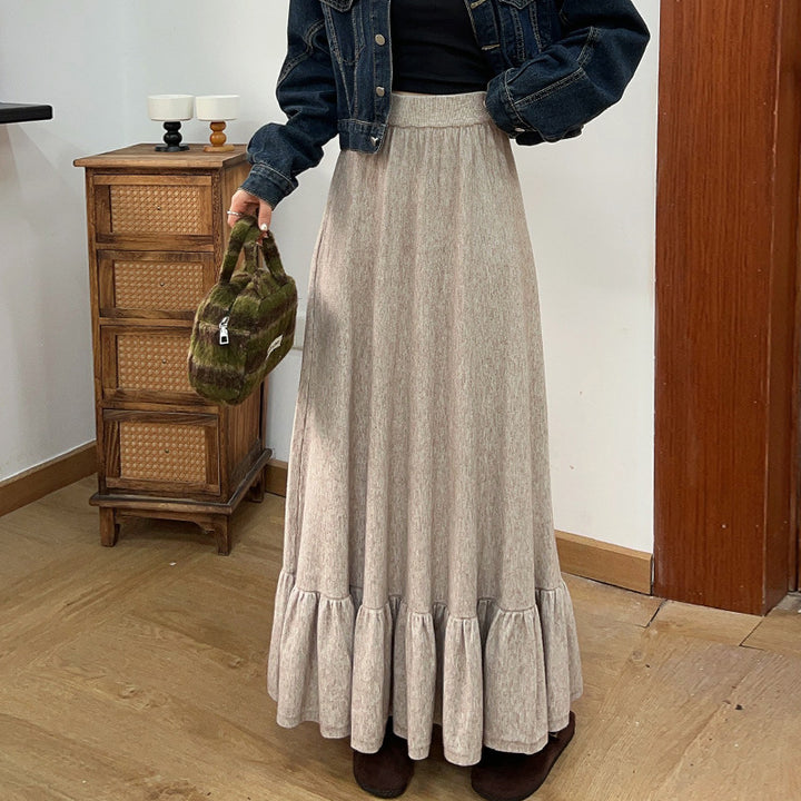 Women's Flowing Maxi Skirt with Ruffles Mune Fashion