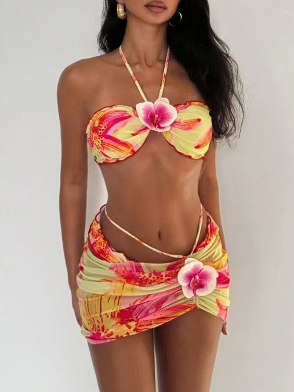 Women's bandeau bikini with decorated skirt Mune Fashion