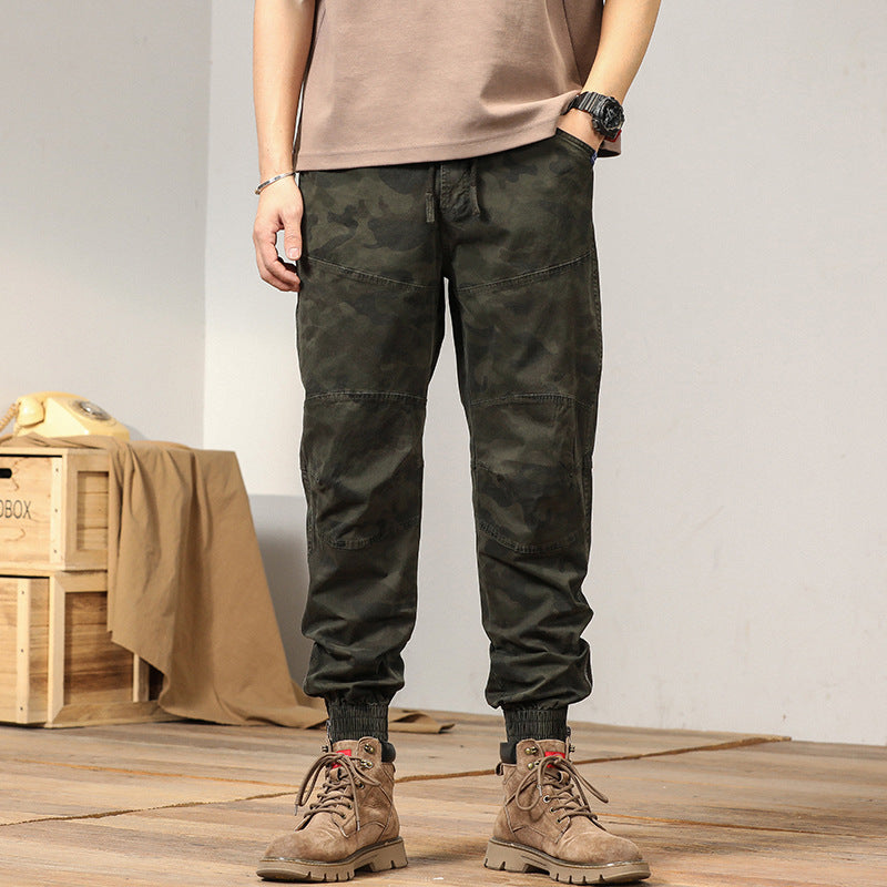 Men's Tactical Cargo Pants in Jogger Style with Knee Panels, Drawstring and Elastic Cuffs Mune Fashion