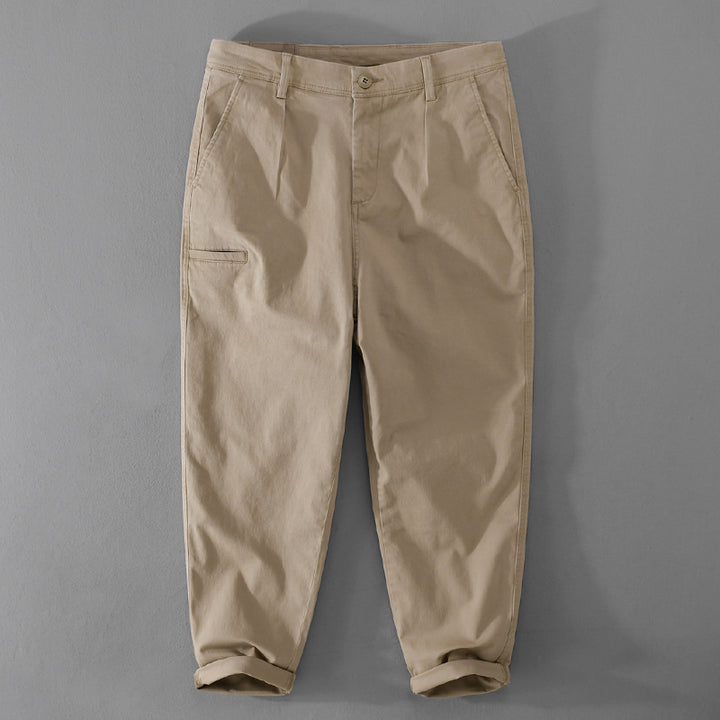 Men's Tapered Cotton Chino with Cargo Pocket and Folded Hem Mune Fashion