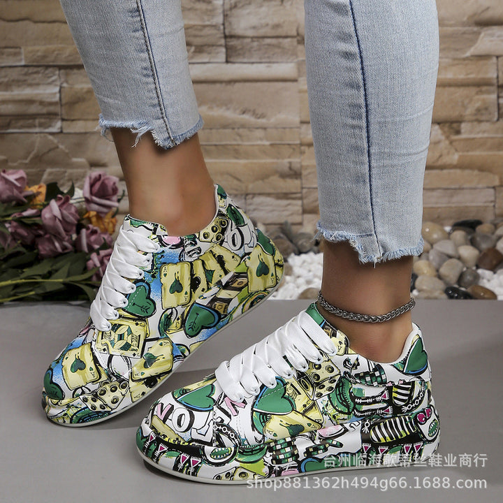 Women’s Fashion High-Top Sneakers with Colorful Graphic Design Mune Fashion