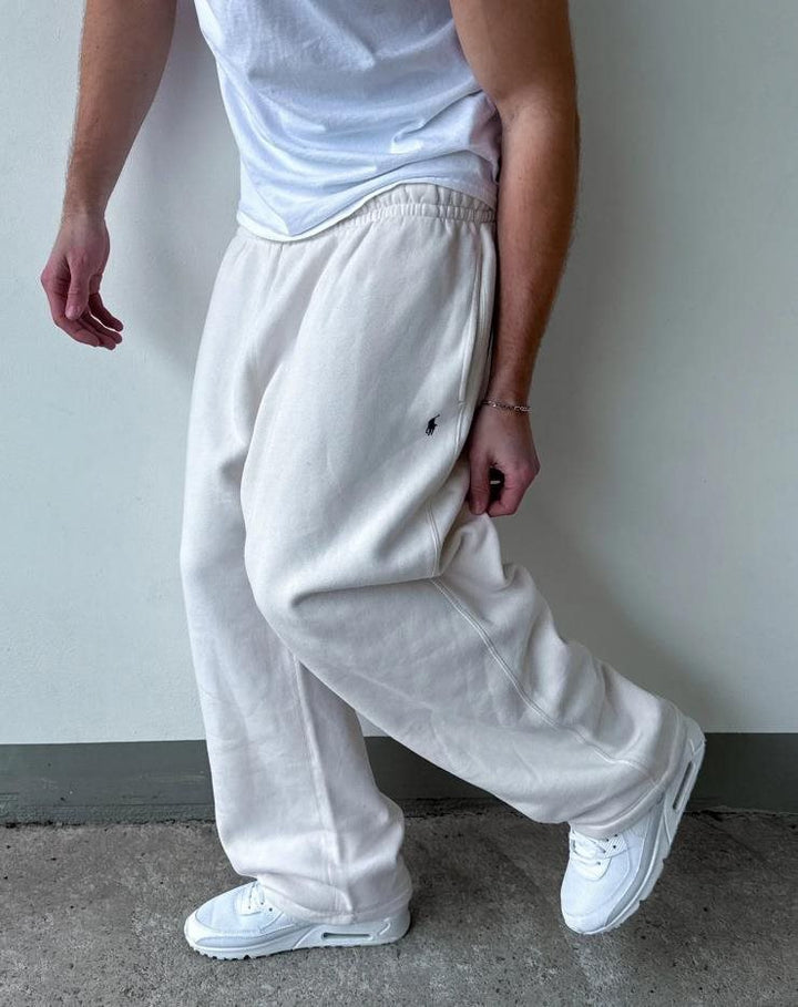 Men's Loose Baggy Sweatpants with Elastic Waistband and Embroidered Logo Mune Fashion