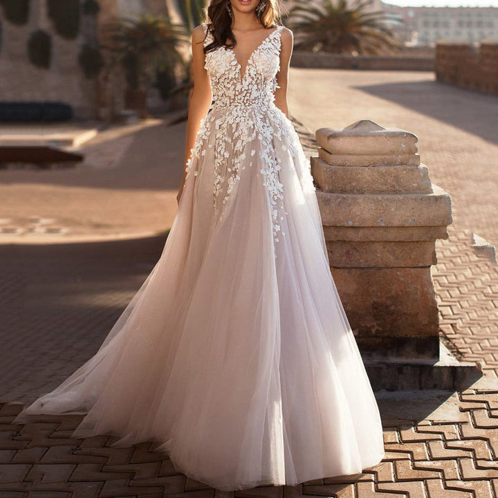 Mune | Elegant Wedding Dress Embroidery Long Skirt