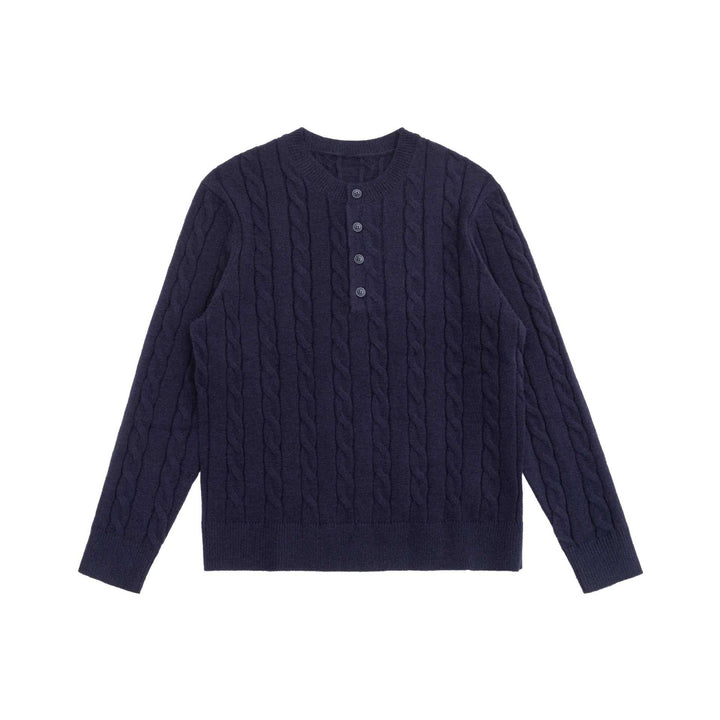 Women's knit cardigan with cable pattern and round neckline Mune Fashion