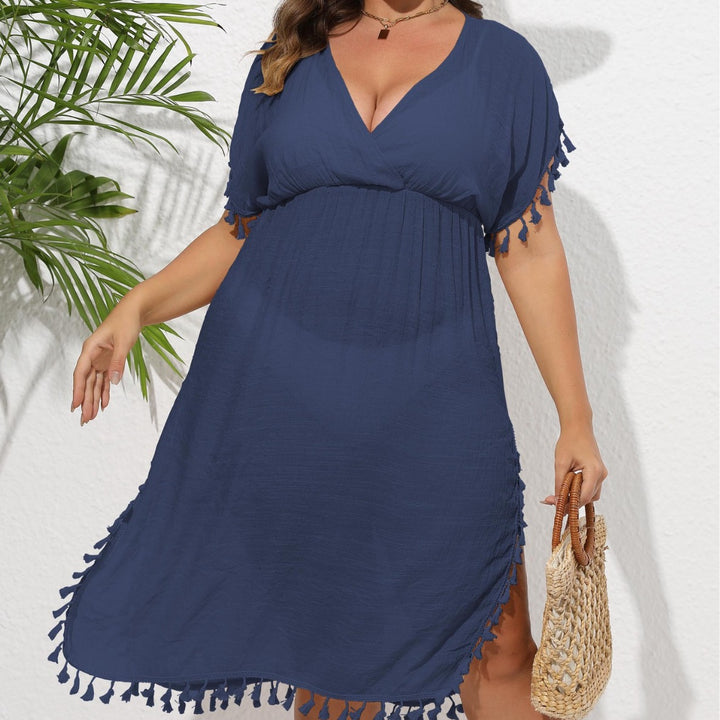 Women airy beach cover-up with playful tassels Mune Fashion