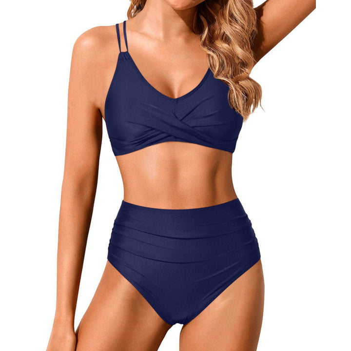 Women's High-Waisted Bikini Set with Ruffled Top Mune Fashion