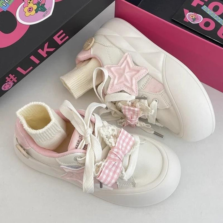 Women's sneakers made of high-quality leather with fashionable sock design by Mune Fashion