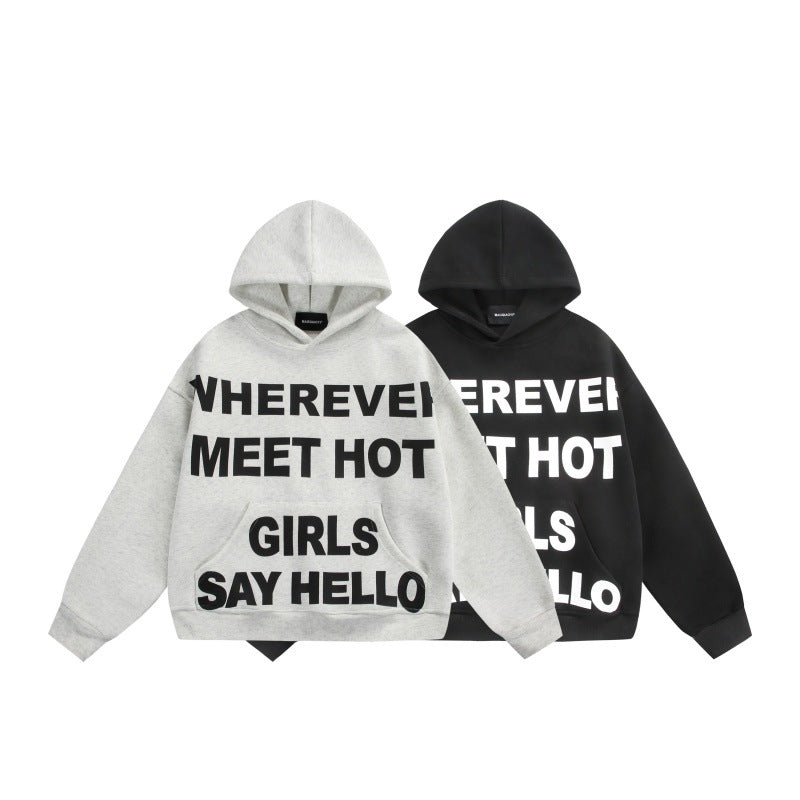 Unisex Oversize Hoodie with large slogan print and kangaroo pocket Mune Fashion