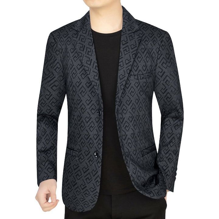 Men's jacquard blazer with geometric structure and partially lined interior Mune Fashion