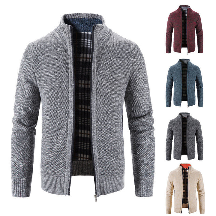 Men's Cardigan with Innovative Heat-Insulating Inner Lining Mune