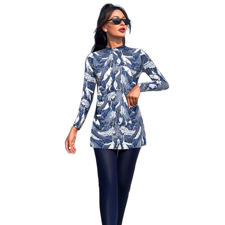 Women's Stylish UV Protection Swimsuit with Long Sleeves Mune Fashion