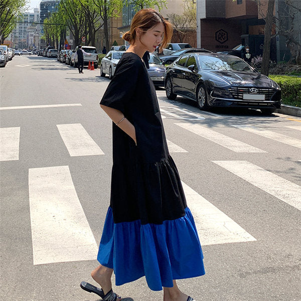 Women's tiered maxi dress with ruffles, side pockets, and loose fit Mune Fashion