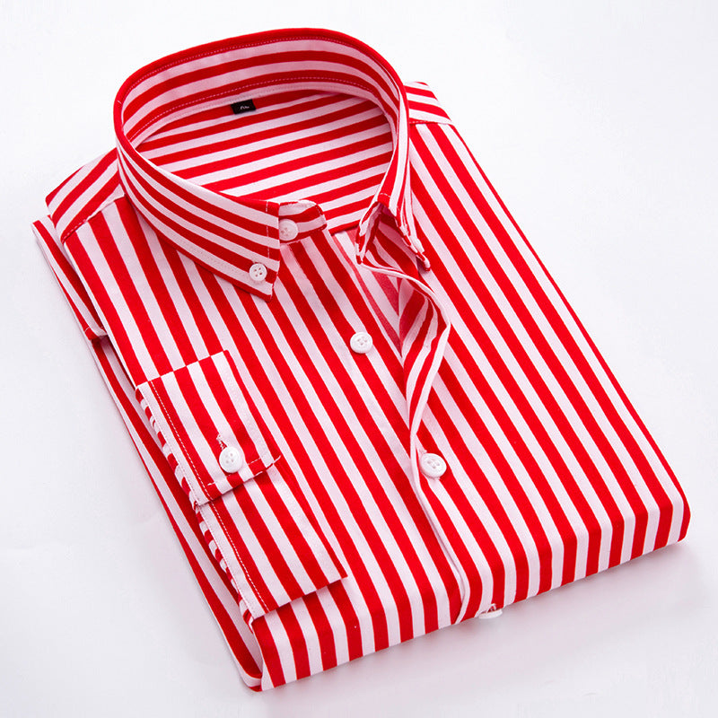 Men's striped business shirt with button-down collar and tailored silhouette Mune Fashion