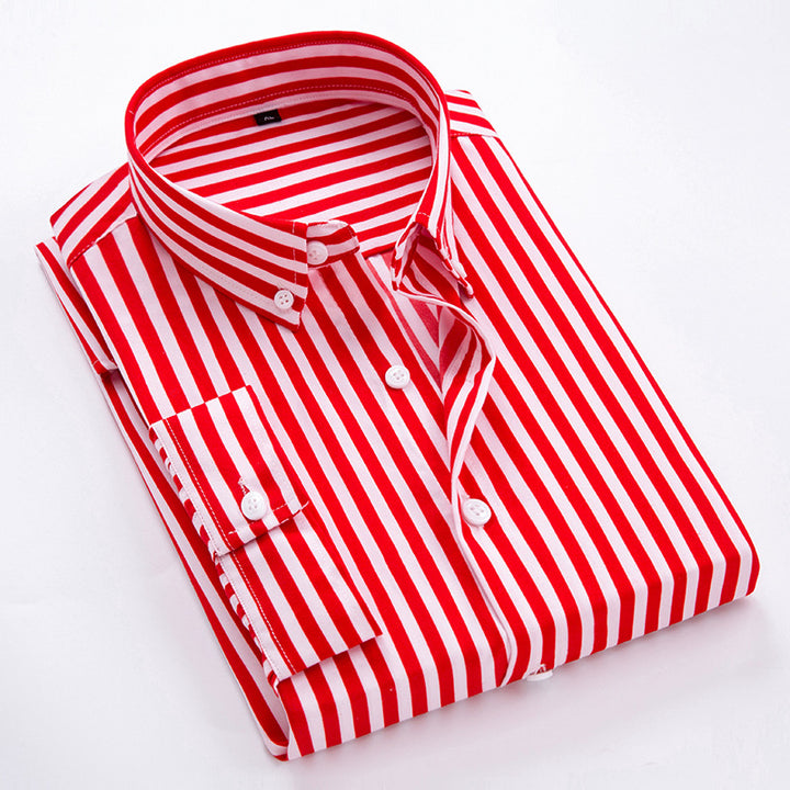 Men's striped business shirt with button-down collar and tailored silhouette Mune Fashion