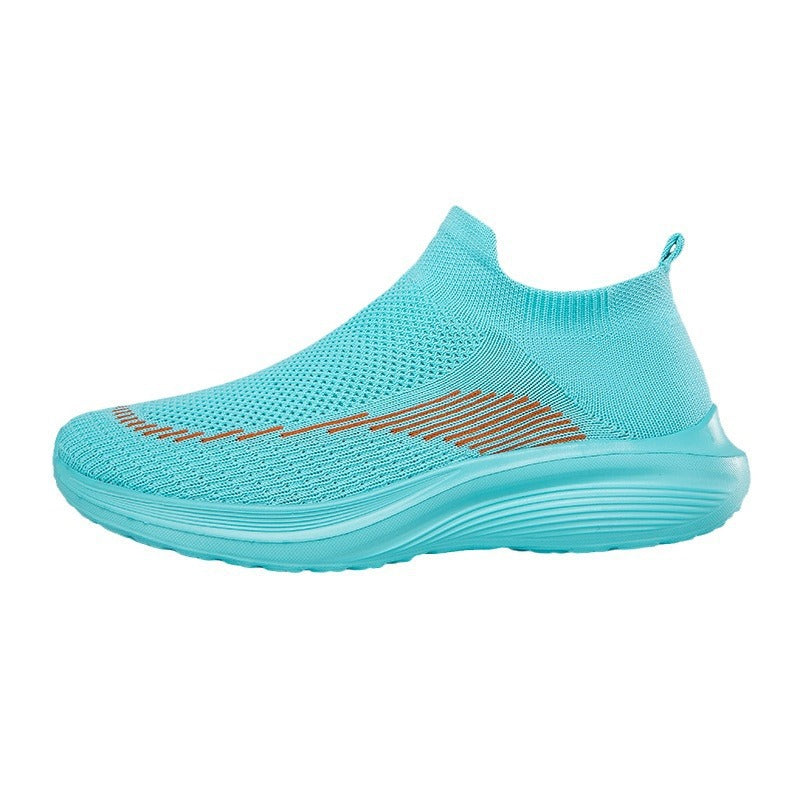 Unisex nan elastic slip-on leisure shoe with sock-like entry, contoured wave cushioning sole and non-slip profile sole Mune Fashion