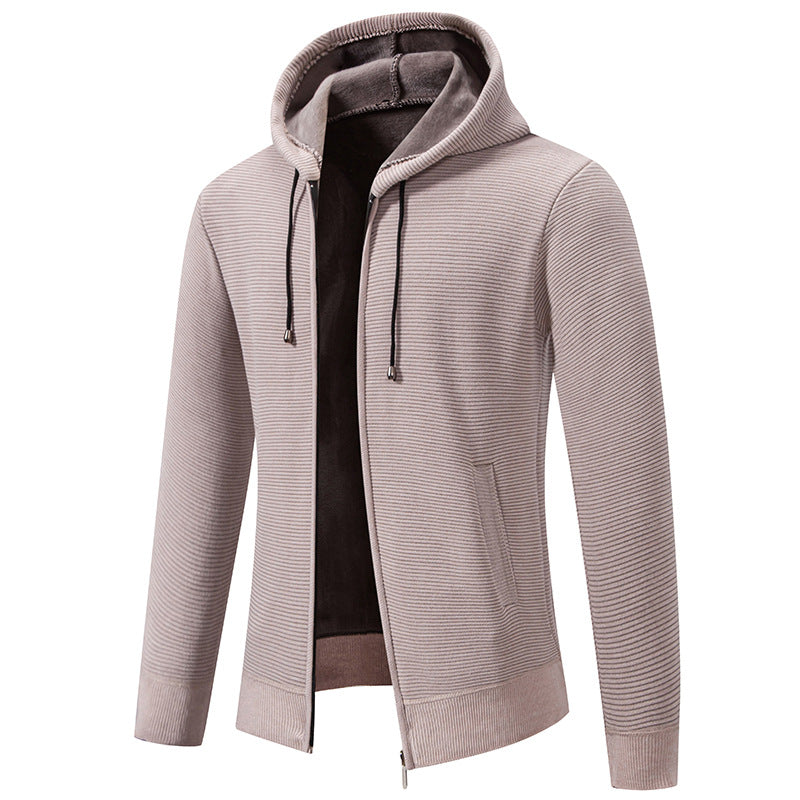 Men's structured zip-up cardigan with lined hood and soft teddy inner lining Mune Fashion