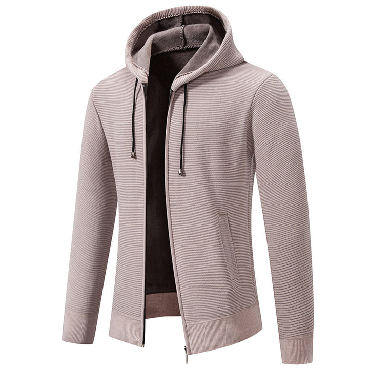 Men's structured zip-up cardigan with lined hood and soft teddy inner lining Mune Fashion