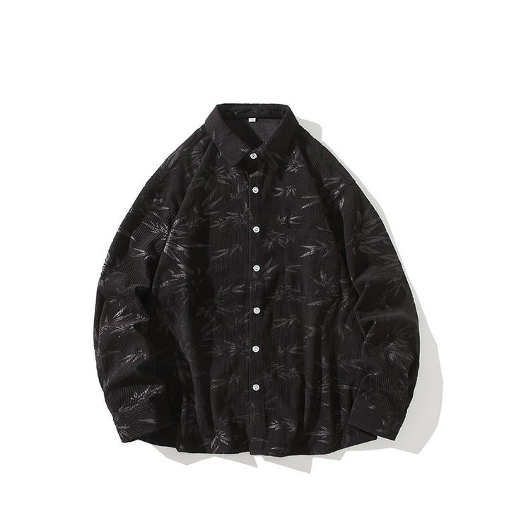 Men's Oversized Cord Shirt with Tonal Embroidery and Chest Pocket Mune Fashion