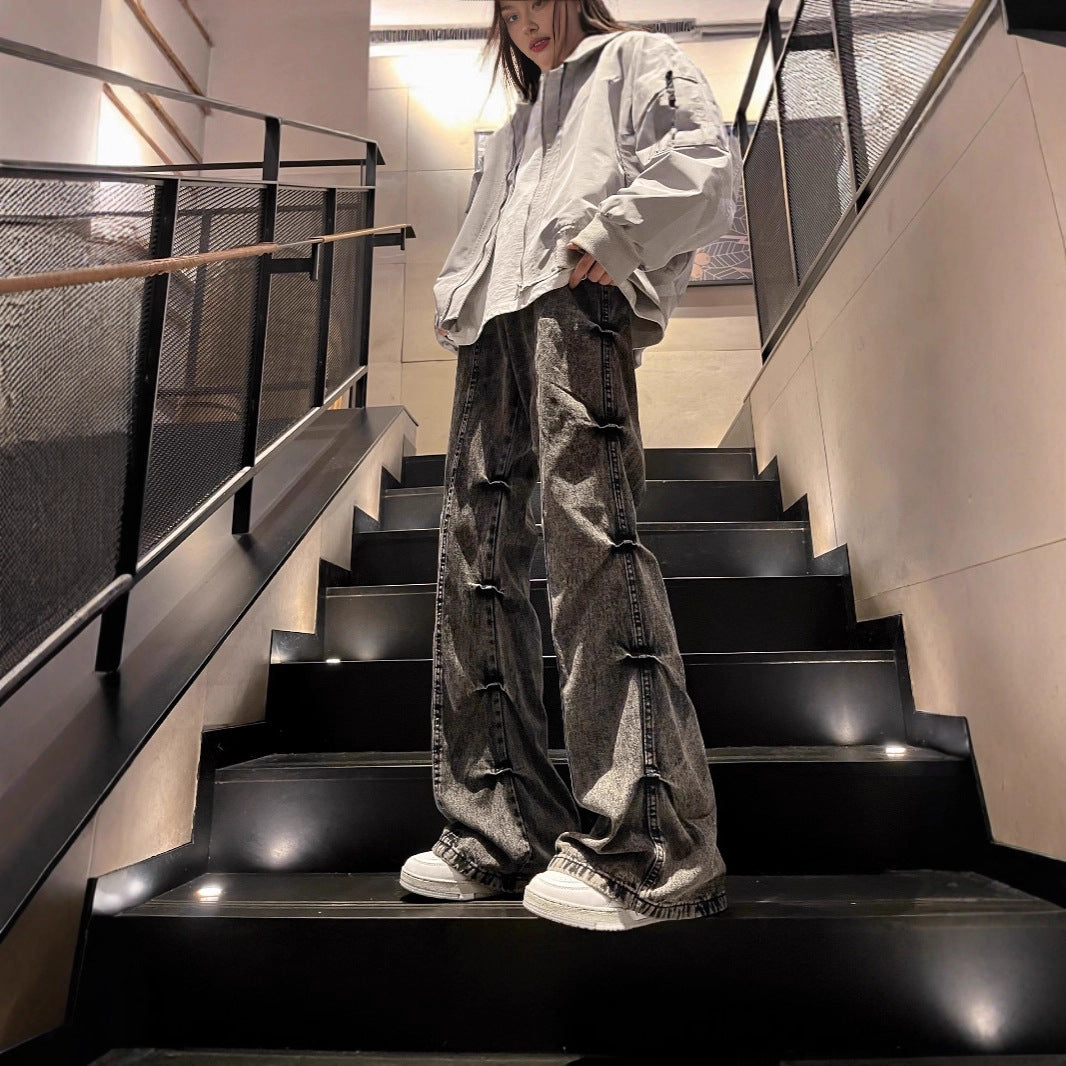 Women's Fashion Wide-Cut Jeans Mune Fashion