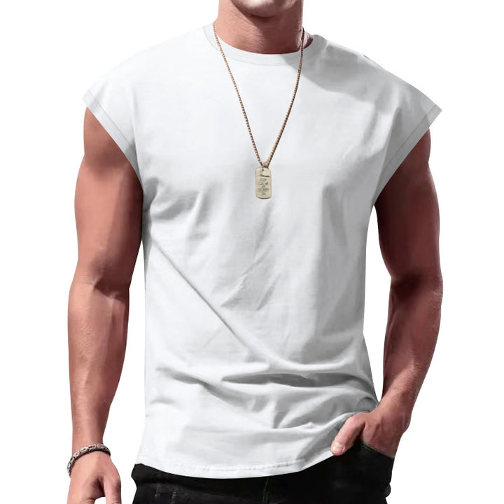 Men's loose sleeveless muscle shirt made of cotton jersey with drop shoulder Mune Fashion