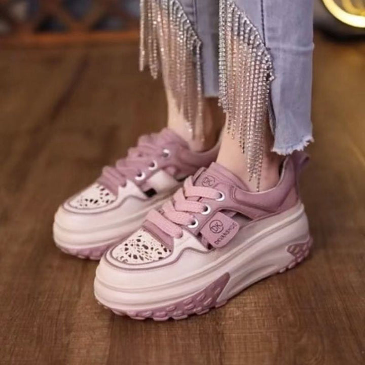 Women's High-Top Sneakers with Padded Sole and Breathable Construction Mune Fashion
