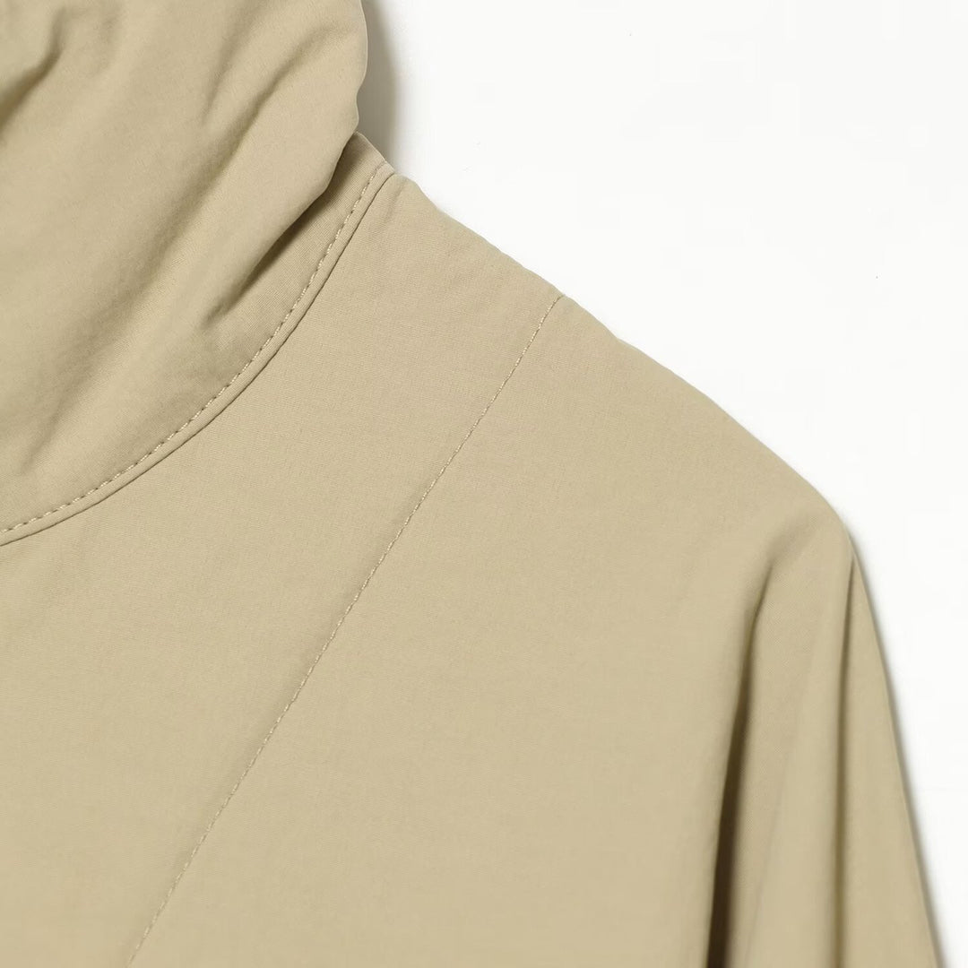 Women Oversized Rain Jacket in Cape Style with Stand-Up Collar and Snap Button Placket Mune Fashion
