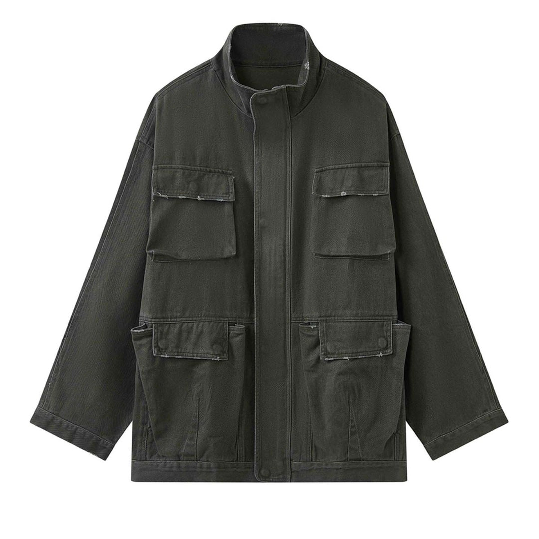 Women's Oversized Field Jacket made of sturdy canvas with a high collar and patch pockets Mune Fashion