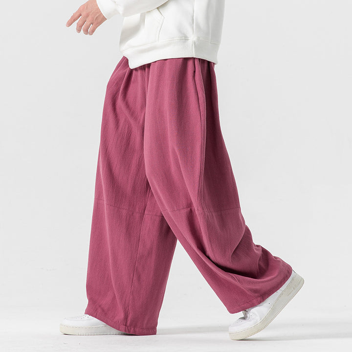 Men's extra wide cut balloon lounge pants with elastic waistband, deep drop crotch, and soft cotton blend Mune Fashion