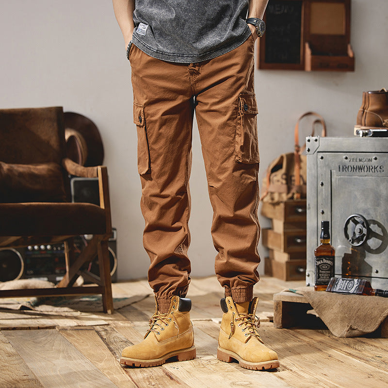 Herren Canvas-Cargojogger mit verstärkten Kniepaneelen, elastischem Komfortbund und Organizer-Taschen Mune Fashion