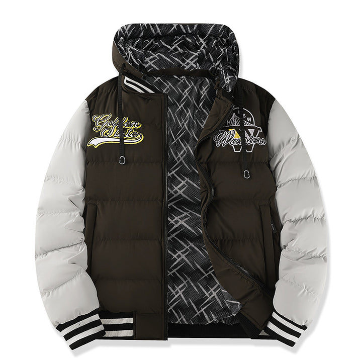 Men's Fashion Quilted Jacket with High Collar and Contrasting Accents Mune Fashion