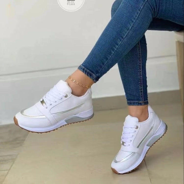 Damen Komfort-Keil-Sneaker im Retro-Sportstil Mune Fashion