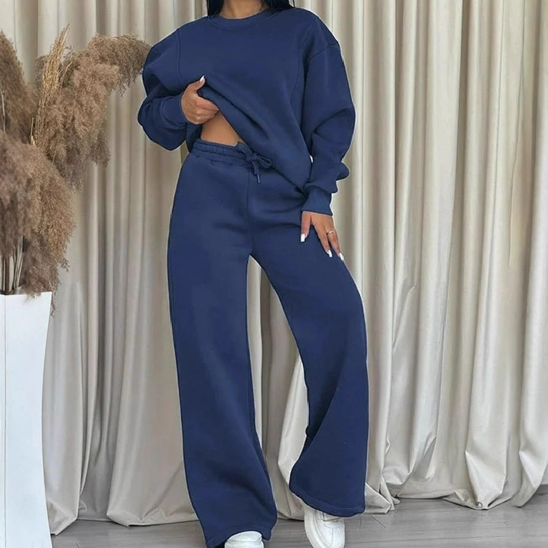 Women's casual oversized sweatshirt and wide jogging pants set Mune Fashion