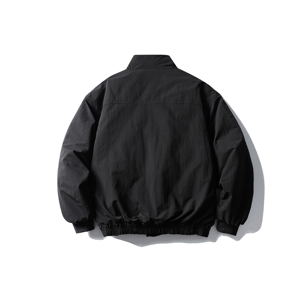 Unisex Boxy-padded Short Jacket with Funnel Collar and Flap Pockets Mune Fashion