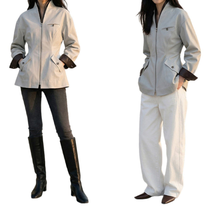 Women's trendy transitional jacket with zipper Mune Fashion