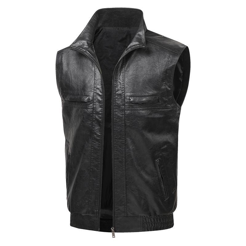 Men Stylish Leather Vest Mune Fashion