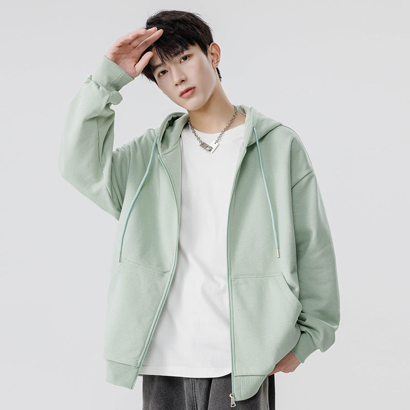 Unisex Oversize Hoodie Fleece Jacket with Boxy Cut and Metal Zipper Drune