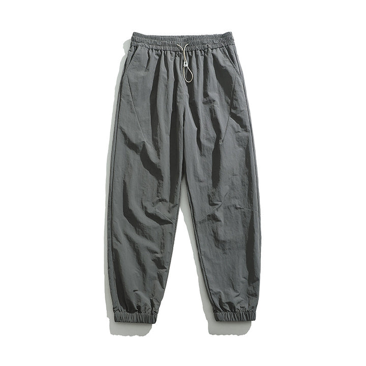 Men's Lightweight Nylon Jogging Pants with Elastic Waistband, Drawstring & Ribbed Cuffs Mune Fashion